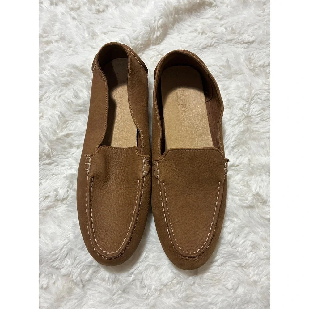 Sperry Top-Sider Womens Tan Leather Driving Moccasins Loafers Size 9M NWOB $110